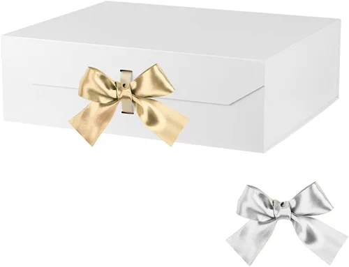 Vista 22 de GoooodGift Caja de regalo negra para regalos de 10 x 7.3 x 3.5 pulgadas, caja decorativa con cinta, caja de regalo vacía con tapa cierre magnético
