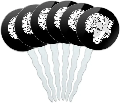 Vista 319 de Abilene Christian - Juego de 6 palillos para cupcakes con logotipo secundario