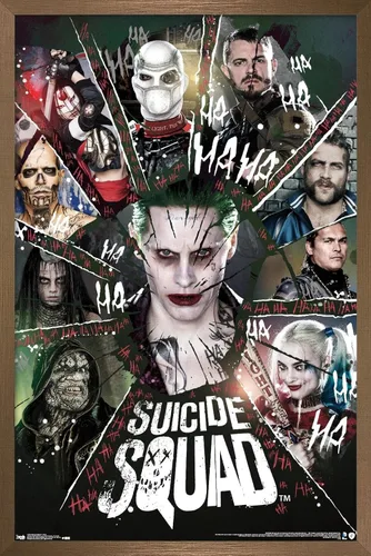 Vista 13 de Trends International DC Comics Movie - Escuadrón Suicida - Póster de pared circular, 14.725 x 22.375 pulgadas, versión enmarcada de madera de granero