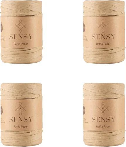 Vista 11 de Sensy Premium - Papel de rafia (438 yardas), cinta de papel (azul)