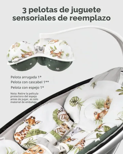 Vista 3 de Inserción para bebé Compatible con columpio 4moms Mamaroo y silla de auto para bebé, incluye 3 bolas de repuesto, inserción reversible para recién