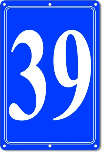 Vista 22 de Premium Aluminum Number Signs, Metal 12" X 8" Blue Numbered Sign Outdoor for Parking Lots, Floor, Dock, Court, Aisle, Field, High Visibility, No