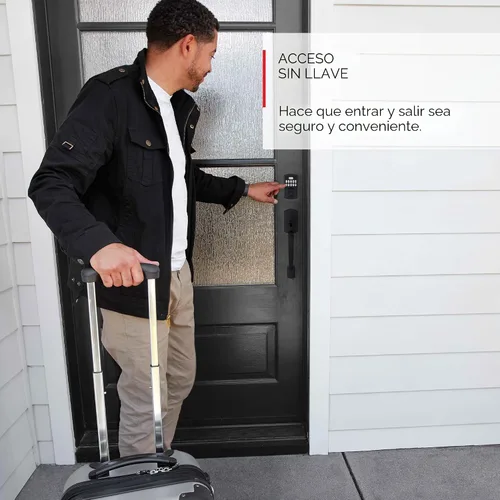 Vista 3 de Kwikset Powerbolt 250 - Cerradura electrónica de transición con teclado de 10 botones, color negro mate, con cómoda entrada sin llave, códigos