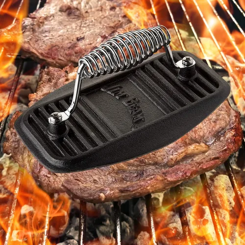 Vista 9 de Jim Beam Prensa de hierro JB0177 para carne a la parrilla Accesorios para parrilla, negro