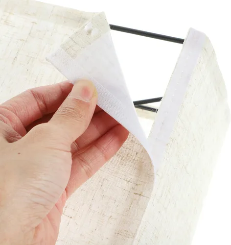 Vista 6 de Kichvoe Pantalla de lino beige para enchufe de luz E27, pantalla rectangular para lámpara de pie, cubierta de lámpara de tela extraíble para uso
