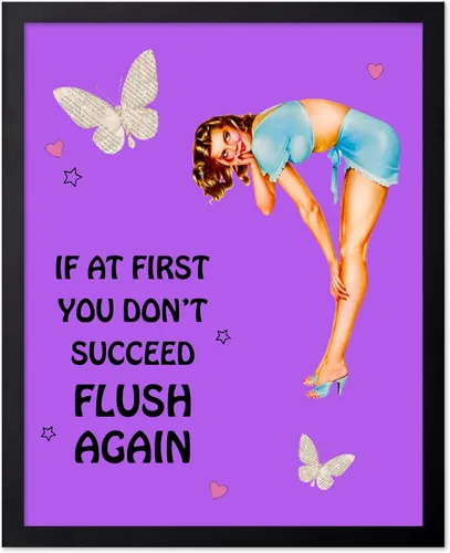 Vista 103 de Poster Master Pin Up Girl Poster - Better Late Than Ugly Print - Butterfly Art - Modern Art - Trendy Art - Gift for Men & Women - Funny Decor for