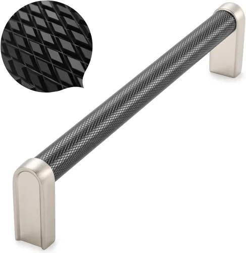Vista 39 de Koofizo - Paquete de 10 tiradores de gabinete estriados para armario, manija negra para muebles (1.1 pulgadas/28 mm), herrajes sólidos K22