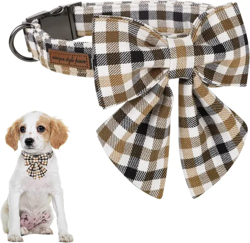 Vista 114 de Unique style paws - Collar para perros con corbatín, collar ajustable para perros y gatos, pequeño, mediano y grande