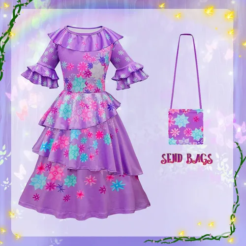 Vista 2 de Almce Disfraz de Isabella Encanto Mirabe vestido de princesa de dibujos animados disfraz de Halloween para parrillas