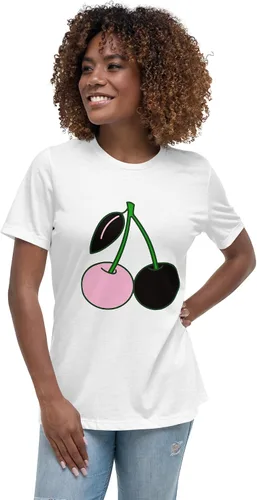 Vista 3 de Sweet & Sassy Camiseta relajada de cereza negra y rosa