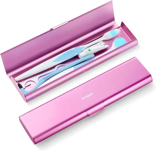 Vista 9 de Estuche de viaje para cepillo de dientes de aluminio, soporte portátil para cepillo de dientes, contenedor resistente para cepillo de dientes manual