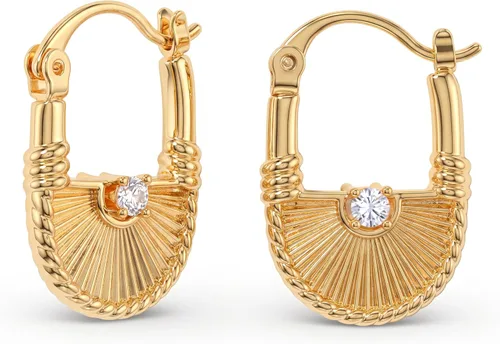 Vista 8 de VACRONA - Aretes tipo arracada de aro para mujer, chapados en oro de 14 quilates, diseño de Huggie 8 Cola de serpiente