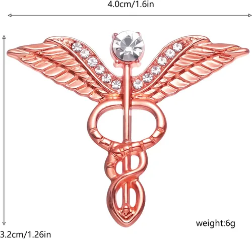 Vista 5 de Símbolo médico Caduceus Estetoscopio RN Insignia de enfermería Broches de solapa para enfermera registrada Doctor Rod Of Asclepius Broche