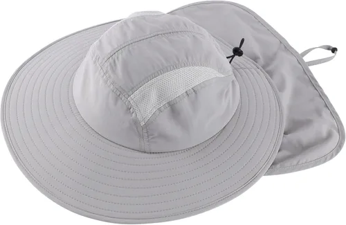 Vista 3 de Home Prefer - Gorra de protección solar SPF 50+ para hombre con ala ancha y solapa para el cuello