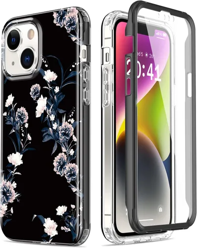 Vista 24 de Esdot Funda para iPhone 14 con Protector de Pantalla Integrado, Funda Resistente de Grado Militar con Diseños de Moda para Mujeres y Niñas, Funda