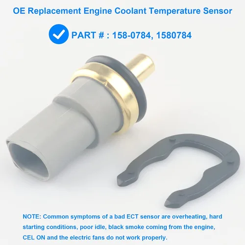 Vista 2 de Sensor de temperatura del refrigerante, sensor de temperatura ECT 158-0784, 1580784 compatible con Audi VW - A3 A4 A5 A6 A8 Quattro Q3 Q5 Q7 R8 S4