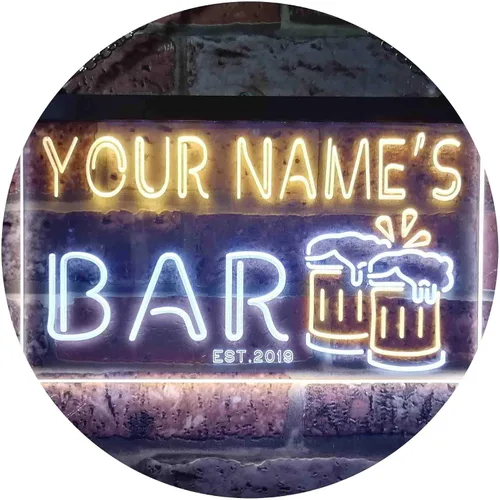 Vista 17 de ADVPRO Letrero de neón LED personalizado con texto en inglés «Your Name Est Year» (12 x 8.5 pulgadas) st4s32-w1-tm-b