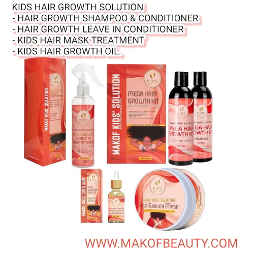 Vista 3 de MAKOF BEAUTY MASCARILLA DE CRECIMIENTO DEL CABELLO PARA NIÑOS, Con aceite de ricino y aceite de coco, hidrata, promueve el crecimiento del cabello