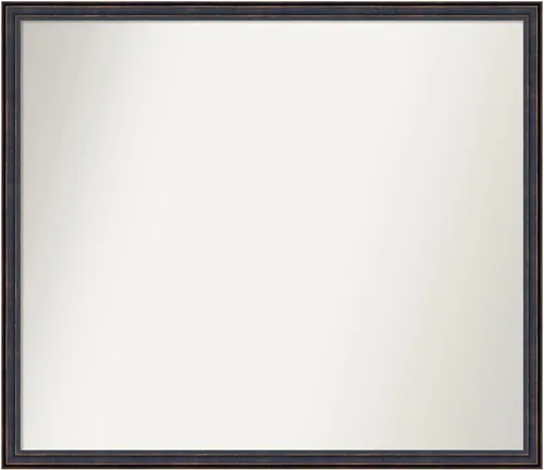 Vista 28 de Amanti Art Espejo de baño de bronce para sobre el fregadero, 25 x 26 pulgadas, espejo rectangular de bronce oscuro, marco de madera tradicional