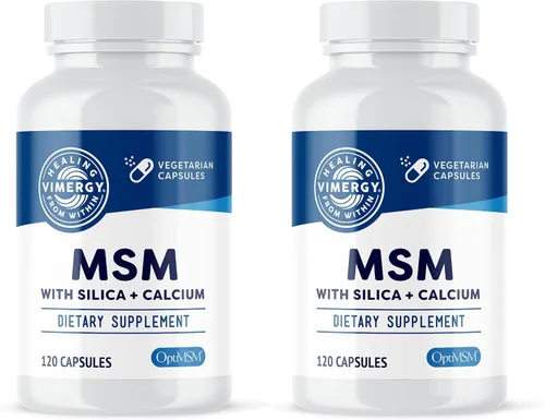 Vista 7 de Vimergy MSM con cápsulas de sílice + calcio, 120 porciones, apoya la salud ósea, promueve la salud del cabello y las uñas, sin OMG, sin gluten