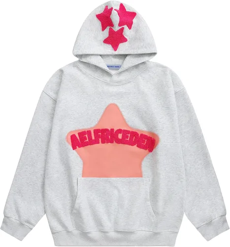 Vista 8 de Aelfric Eden Sudaderas con capucha gráficas para hombre Y2K, sudadera con capucha impresa, sudadera casual de gran tamaño, manga larga