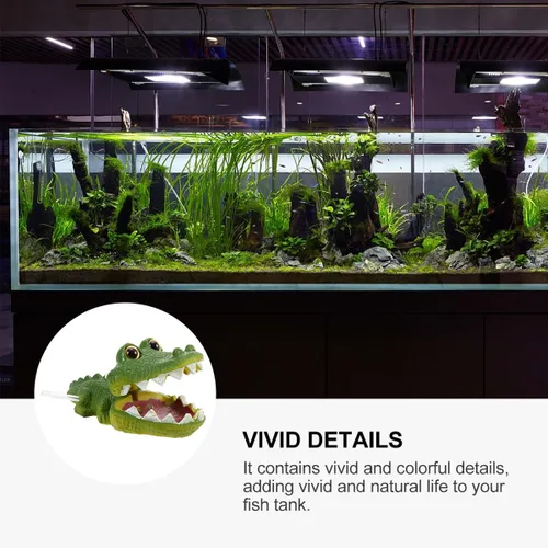 Vista 8 de iplusmile Adornos de pecera, adorno de acuario, decoración de animales, acuario, caimán acuario, decoración de paisaje, decoración de acuario