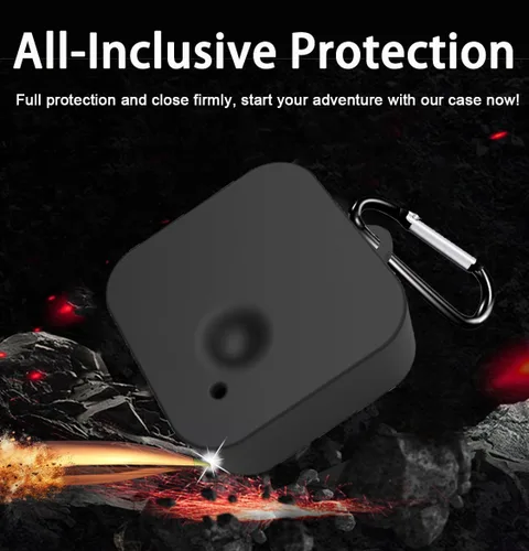 Vista 4 de Miimall Funda compatible con Nothing Ear 2, funda protectora de silicona con llavero antipérdida (negro)