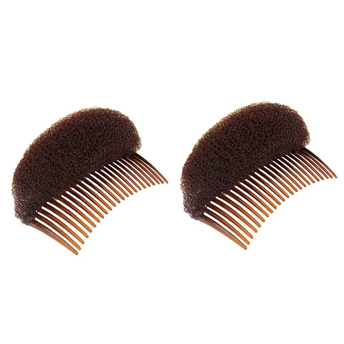 Vista 9 de ericotry 2 piezas de encantador peine para el cabello, insertos de volumen de colmena, base de cabello, almohadilla para moño, accesorios