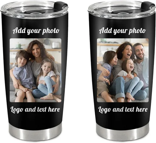 Vista 13 de Taza personalizada con foto y texto para hombres y mujeres, regalo para papá, mamá, familias y amigos, taza de viaje con foto e imagen