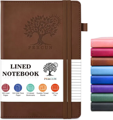 Vista 17 de PERCUN Diario en blanco para hombres y mujeres, 160 páginas en blanco para escribir, dibujar, cuaderno de bocetos, cuaderno de bocetos de cuero