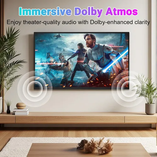 Vista 2 de Televisión inteligente impermeable de 55 pulgadas, 2500 nits ultra brillante 4K UHD, IP65 resistente a la intemperie, Dolby Atmos y asistente
