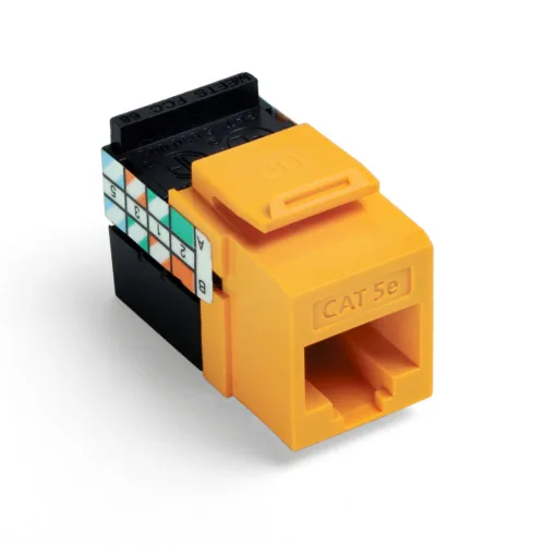 Vista 3 de Leviton Adaptador QuickPort de 8 cables Cat 5e, enchufe Jack, paquete de 10, 5G108-AW5, blanco