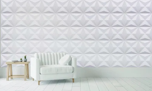 Vista 4 de Dundee Deco Paneles de pared 3D - Paneles de pared de PVC blanco pintables con diamantes modernos para decoración de paredes interiores, paquete