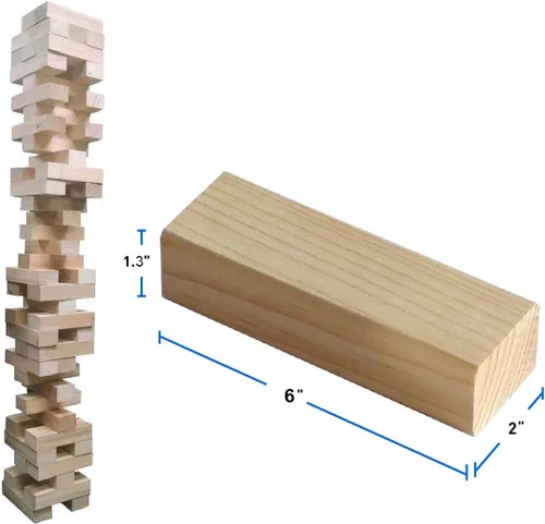 Vista 8 de easyGO grandes bloques de madera Stack & Tumble gigante Stacking & Tumble Tower Juego, Stacks a más de 4 pies de altura.