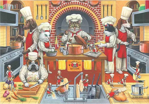 Vista 7 de Anatolian Puzzle - Cute Kittens - Perros de cómic, rompecabezas de 2 x 500 piezas, #3611