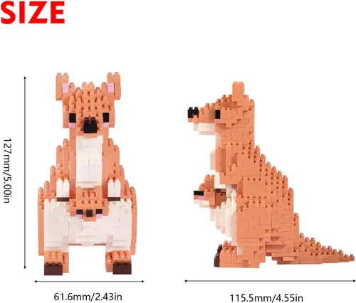 Vista 3 de Larcele 899 piezas canguro micro bloques de construcción de juguete regalo