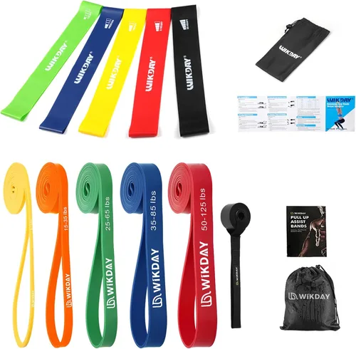 Vista 8 de WIKDAY Resistance Bands, Pull Up Bands, Workout Bands for Exercise, Thick Heavy Resistance Band Set with Door Anchor, Elastic Bands for Body