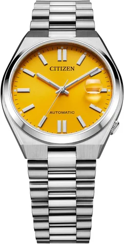 Vista 8 de Citizen Tsuyosa - Reloj deportivo automático de lujo para hombre Esfera amarilla