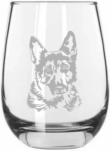 Vista 492 de Shar Pei (chino) - Vaso de vino sin tallo grabado para perro, 15.25 onzas
