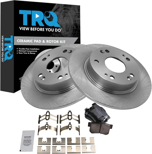 Vista 41 de TRQ Juego de pastillas de freno y rotor de cerámica trasera compatible con Honda Accord V6 1998-02 3.0L con frenos de disco traseros 02-06 Acura RSX