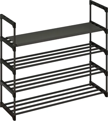 Vista 5 de Calmootey Zapatero de 4 niveles, organizador de almacenamiento de zapatos de gran capacidad, 20 pares de zapatos, estante ancho apilable