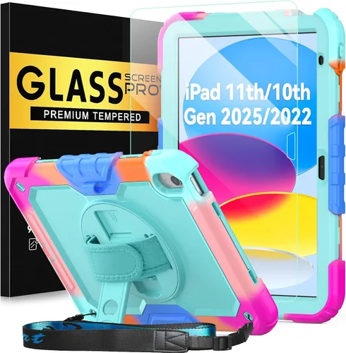 Vista 17 de BLOSOMEET Bonita funda para iPad de 9ª generación 2021 de 10.2 pulgadas con protector de pantalla de vidrio templado y soporte para bolígrafo, funda