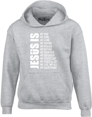 Vista 5 de shop4ever Jesús es Todo para Mí, Mi Dios, Mi Señor, Mi Salvador Sudaderas con capucha cristianas Negro