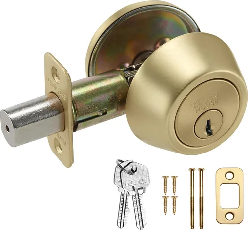 Vista 5 de Design House 702621 - Cerrojo de seguridad de 2-3/8 pulgadas con botón de giro interior, bronce cepillado