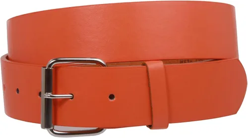 Vista 5 de Beltiscool 1 1/2" (38 mm) Snap On Plain Leather Jean Belt con hebilla de rodillo Amarillo