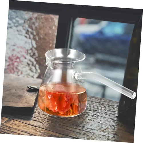 Vista 3 de Healeved Tetera de cristal elegante de la resistencia al calor del pote 15.2 fl oz de café preparado a mano para el hogar
