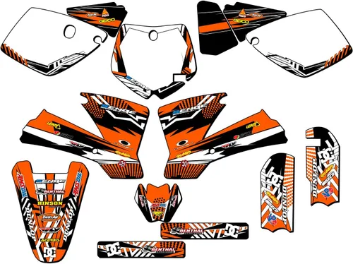 Vista 4 de Kit de base gráfica SX 65 Mayhem Orange Senge 2002-2008 compatible con KTM