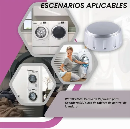 Vista 4 de WE01X23599 WH11X20875 - Pomo para lavadora, 1 perilla de repuesto