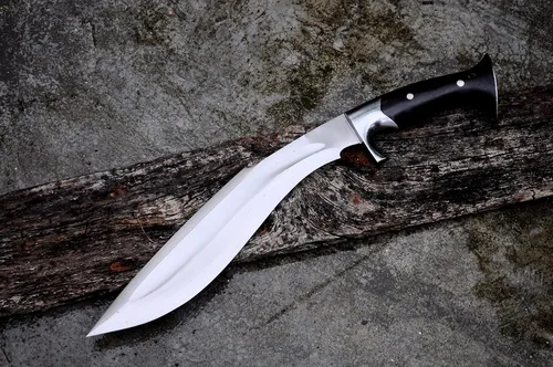 Vista 3 de Cuchillo kukri moderno Cheetlange de hoja de 13 pulgadas de largo con templado, afilado, listo para usar