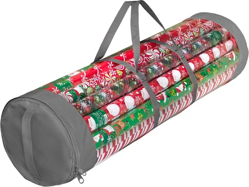 Vista 10 de ZOBER - Bolsa de almacenamiento para papel de regalo de Navidad